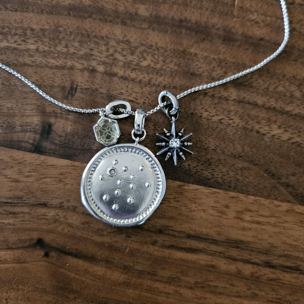 Kendra Scott Silver Sagittarius Charm Necklace. Edgy Urban Astrology Whimsica